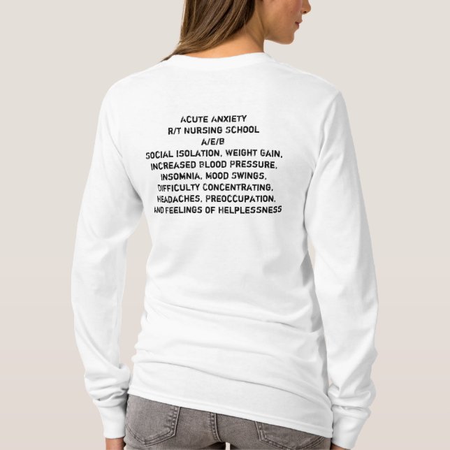 Camiseta Manga larga de la enfermera de estudiante (Reverso)