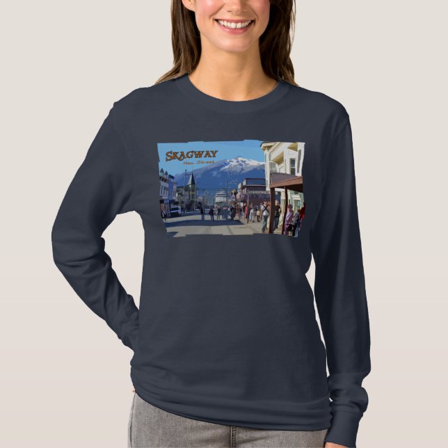 Camiseta Manga larga de las señoras de Skagway (Anverso)