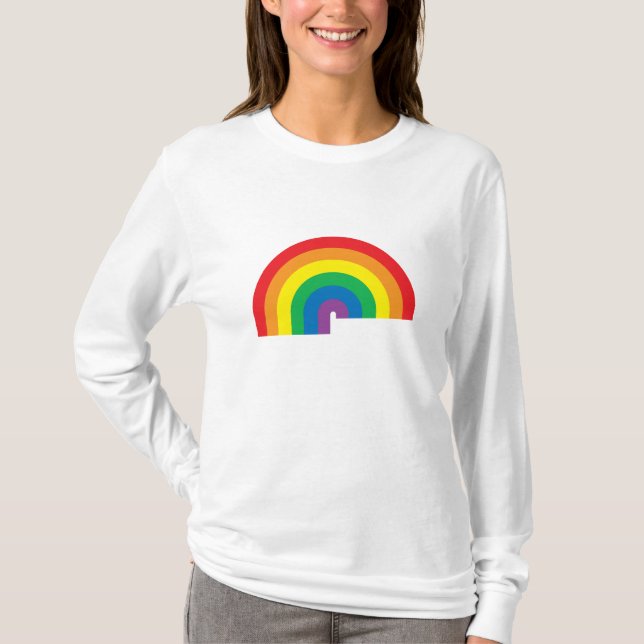 Camiseta Manga larga de las señoras del arco iris (Anverso)