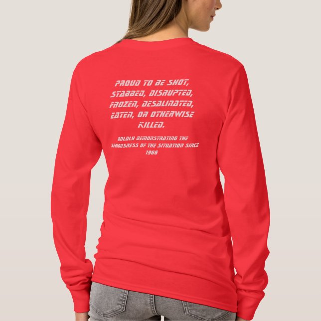 Camiseta Manga larga de las señoras del Redshirt (Reverso)