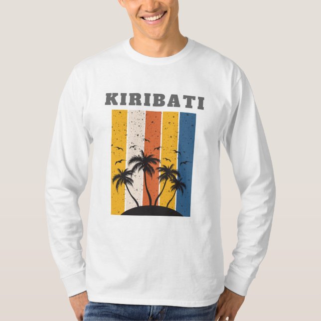 Camiseta Manga larga de los hombres de Kiribati (Anverso)