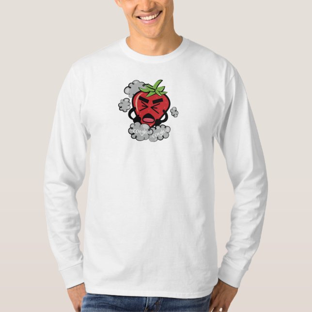 Camiseta Manga larga de los hombres de la tos de la fresa (Anverso)