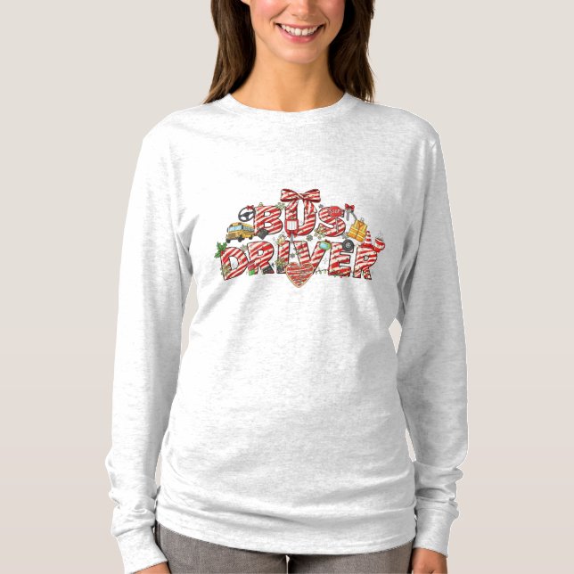 Camiseta Manga Larga de Navidad para Conductor de  (Anverso)
