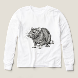 Camiseta Manga Larga de Niño con Boceto de Ratón R