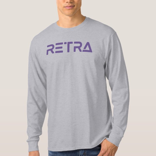 Camiseta Manga larga de retra púrpura de los hombres (Anverso)