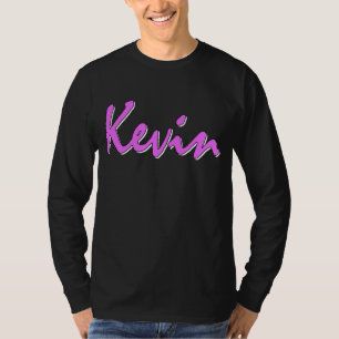 Camiseta Manga larga del logotipo rosado de Kevin