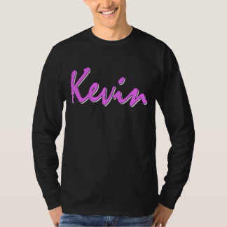 Camiseta Manga larga del logotipo rosado de Kevin