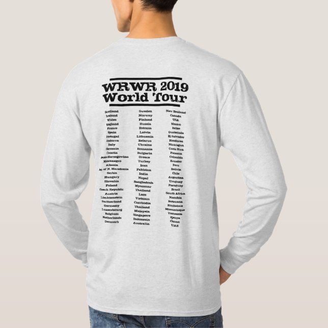 Camiseta Manga larga del viaje del mundo de WRWR (Reverso)