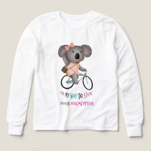 Camiseta manga larga divertida de koala ciclista r