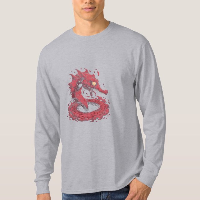 Camiseta Manga Larga Estilo Cómic Leviatán Rojo (Anverso)
