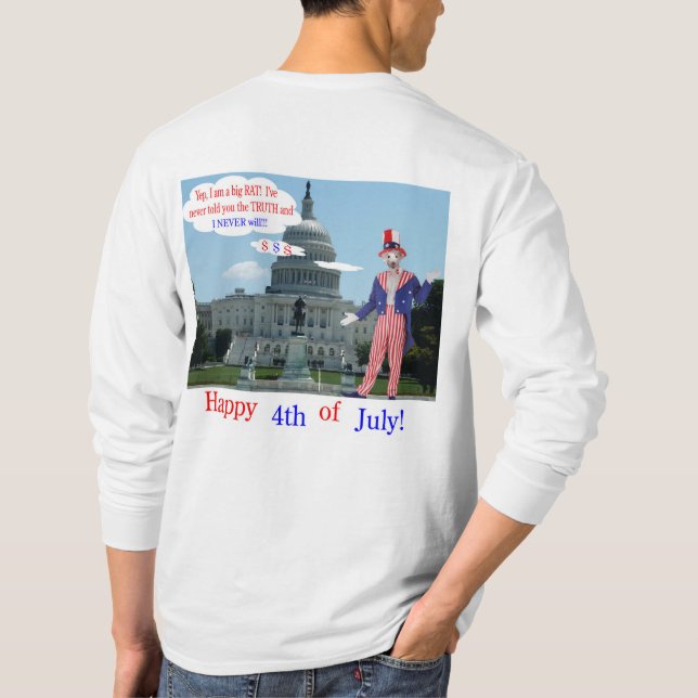 Camiseta manga larga. Feliz 4.ª rata/tío sam (Reverso)