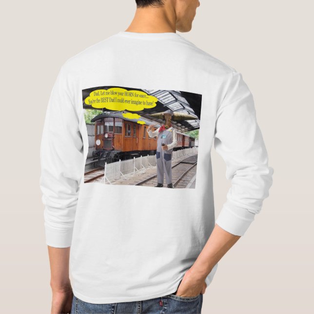 Camiseta manga larga. Feliz Día del Padre. vaca/ (Reverso)