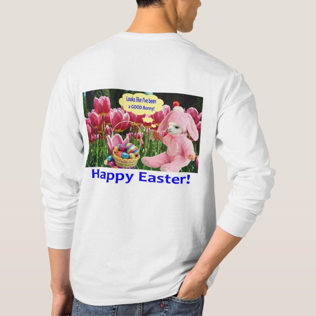 Camiseta manga larga. Feliz Pascua. (Reverso)