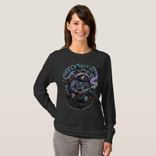 Camiseta Manga Larga Mapache Instinto Urbano (Anverso completo)