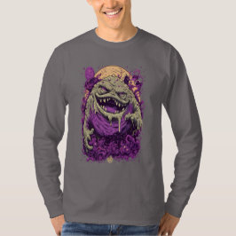 Camiseta Manga Larga Monstruo Morado Cómic Oscuro
