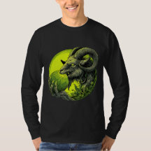Camiseta Manga Larga Occulta Baphomet Orbe Verde