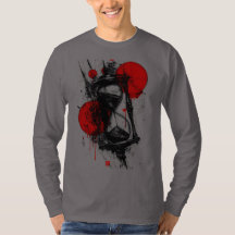 Camiseta Manga Larga Reloj de Arena Boceto Abstrac