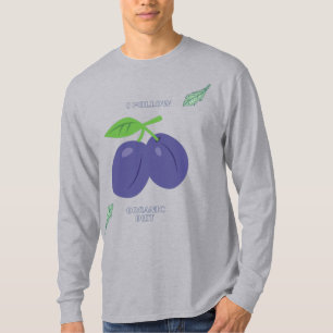 Camiseta Manga larga y gris de la dieta orgánica azul-berry