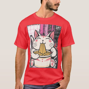 Camiseta Manga Neko Ramen Cat Lover 