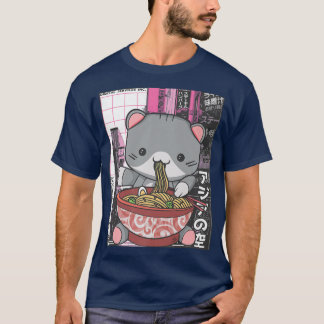 Camiseta Manga Neko Ramen Cat Lover857