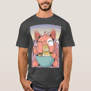 Camiseta Manga Neko Ramen Cat Lover863
