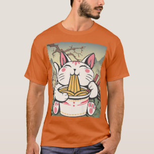Camiseta Manga Neko Ramen Cat Lover874