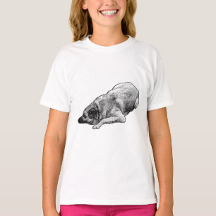 Camiseta Manga Punto Perro Plano Trae un Paseo Festivo Pací