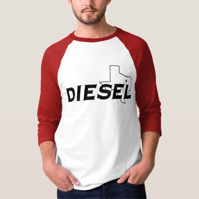 Camiseta Manga roja/del negro diesel 3/4 (Anverso)