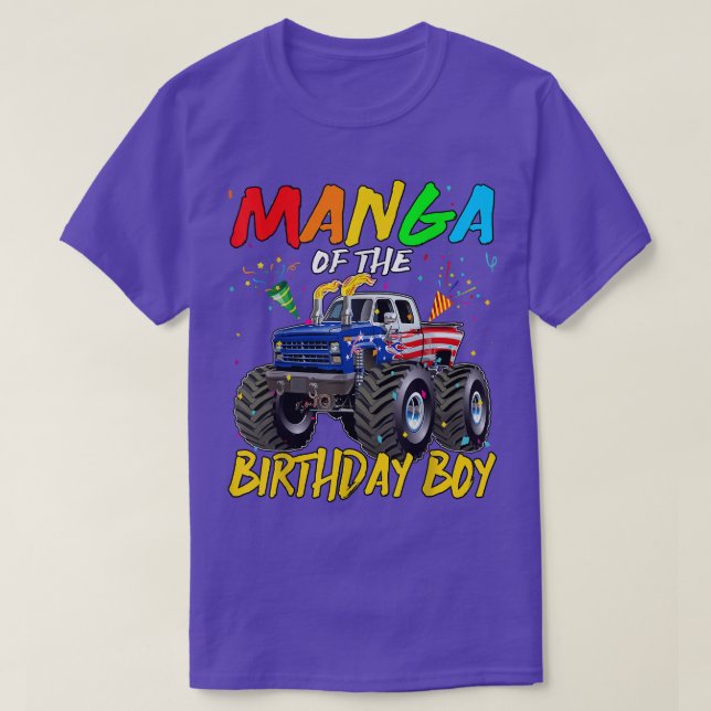 Camiseta Manga The Birthday Boy Monster Truck Birthday Part (Diseño del anverso)
