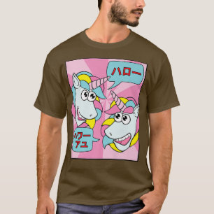 Camiseta Manga unicorniana Ojos Japón Anime Kawaii