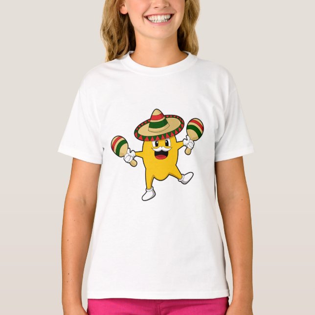 Camiseta Mango como músico con maraca (Anverso)