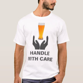 Camiseta Mango de vidrio de cerveza con cuidado blanco dive
