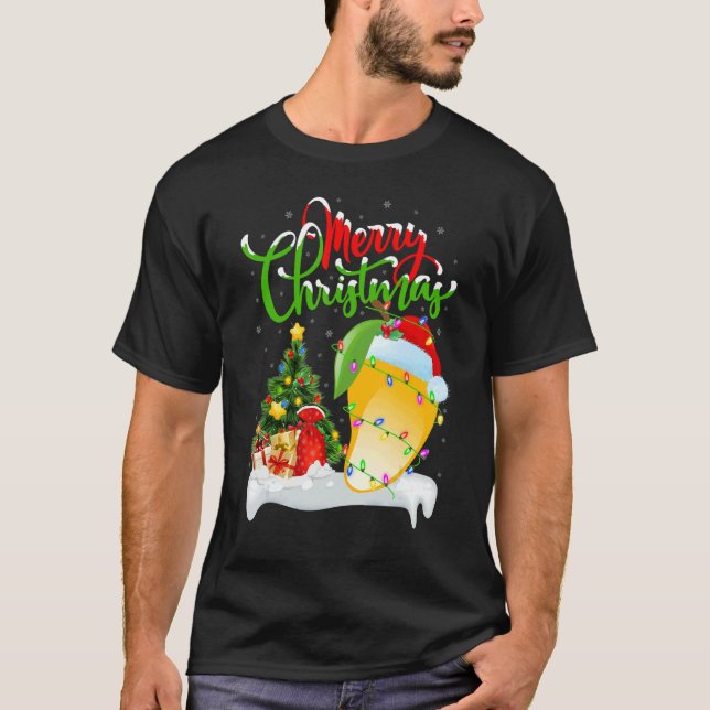 Camiseta Mango Fruit   Xmas Decorations Santa Mango Christm (Anverso)