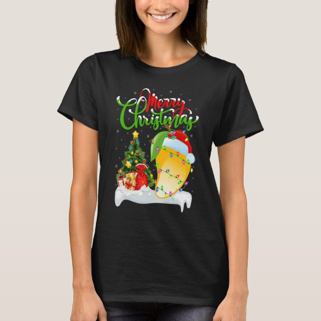 Camiseta Mango Fruit   Xmas Decorations Santa Mango Christm (Anverso)