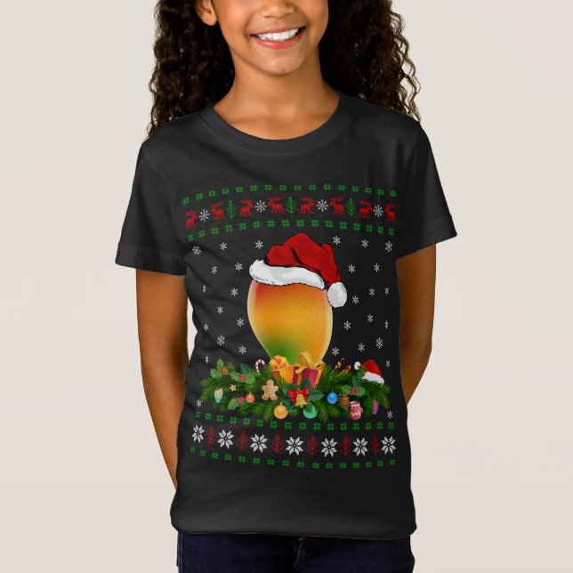 Camiseta Mango Fruto Lover Xmas Santa Hat Ugly Mango Christ (Anverso)