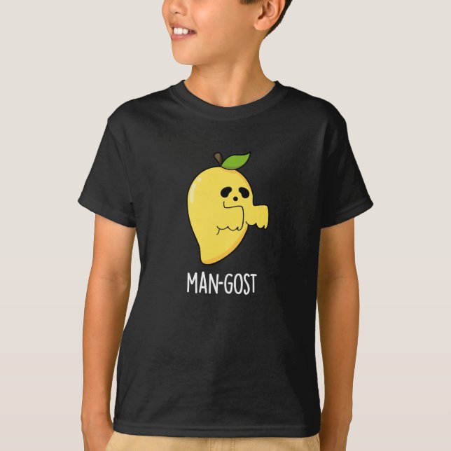 Camiseta Mango Ghost Pun Dark BG - Hombre gosta Gracioso Ha (Anverso)