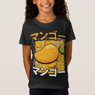 Camiseta Mango lindo Fruta Kawaii Anime retro japonés