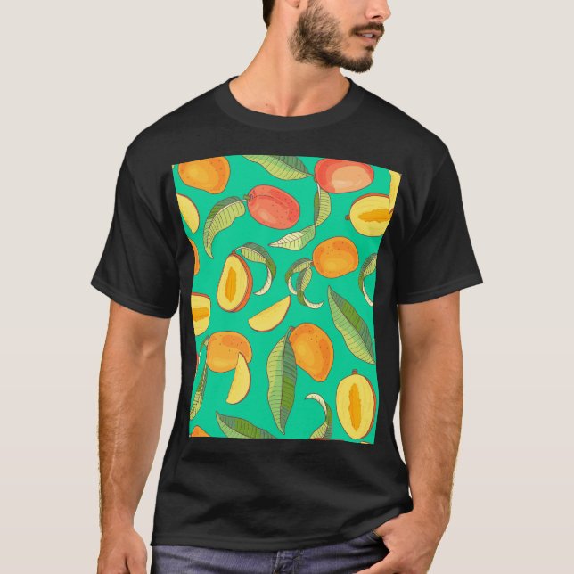 Camiseta Mango Medley: Patrón de fruta tropical (Anverso)