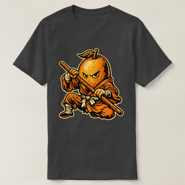 Camiseta Mango Monk — Funny Tropical Fruit Shaolin Warrior  (Diseño del anverso)