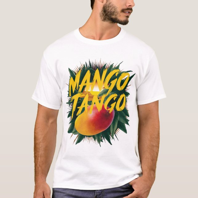Camiseta Mango Tango - Vibrante diseño de arte de frutas tr (Anverso)
