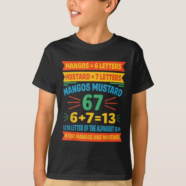 Camiseta Mangos Mustard 67 Tee Funny Alphabet Code M Meme F (Anverso)