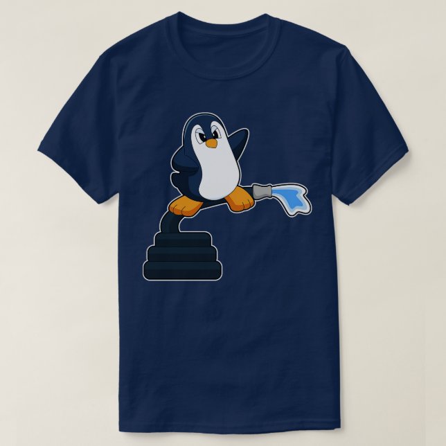 Camiseta Manguera de bomberos de pingüino (Diseño del anverso)
