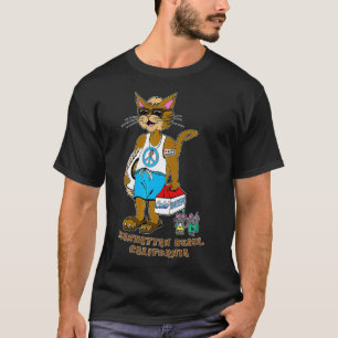 Camiseta Manhattan Beach CA Funny Cat Life Guard y Mice
