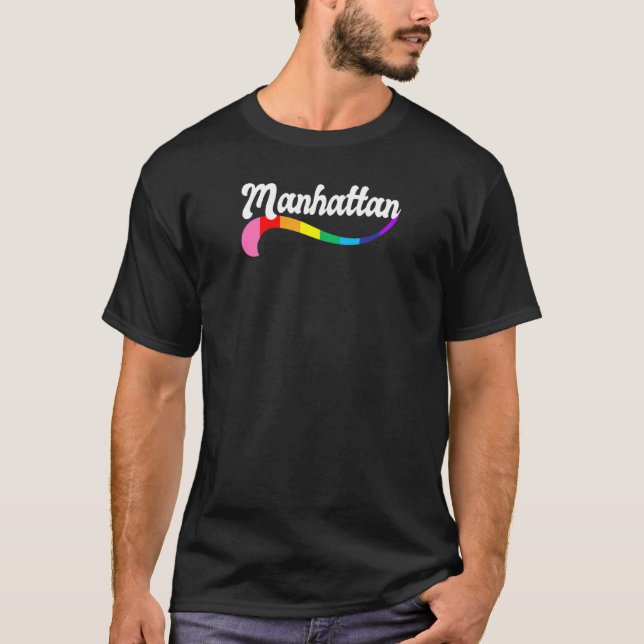 Camiseta Manhattan New York Ny Gay Lesbian Love Lgbtq Big A (Anverso)