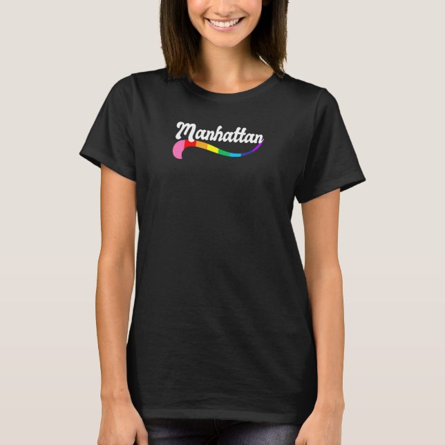 Camiseta Manhattan New York Ny Gay Lesbian Love Lgbtq Big A (Anverso)