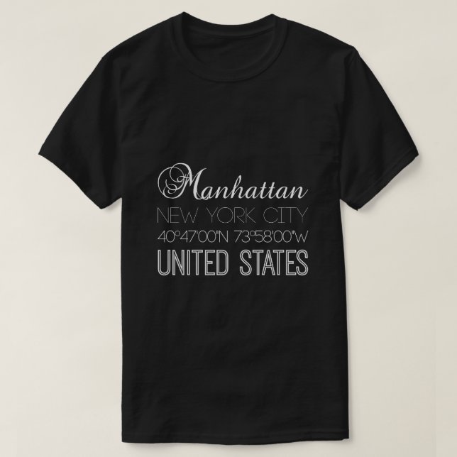 Camiseta Manhattan, Nueva York agradable (Diseño del anverso)