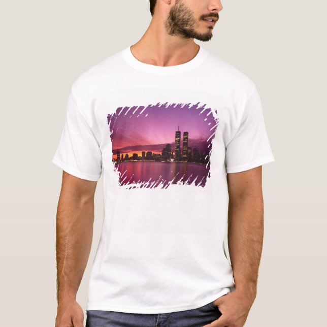 Camiseta Manhattan Skyline y Hudson River, Nueva York, (Anverso)