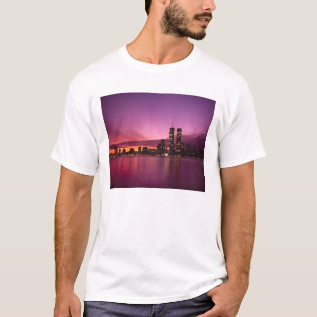 Camiseta Manhattan Skyline y Hudson River, Nueva York, (Anverso)