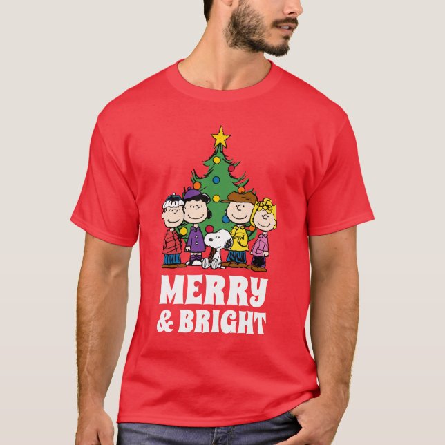 Camiseta Maní | La pandilla alrededor del árbol de Navidad (Anverso)