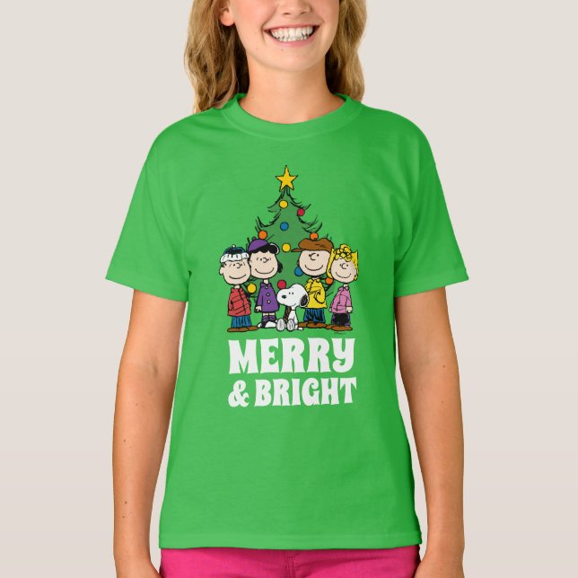 Camiseta Maní | La pandilla alrededor del árbol de Navidad (Anverso)